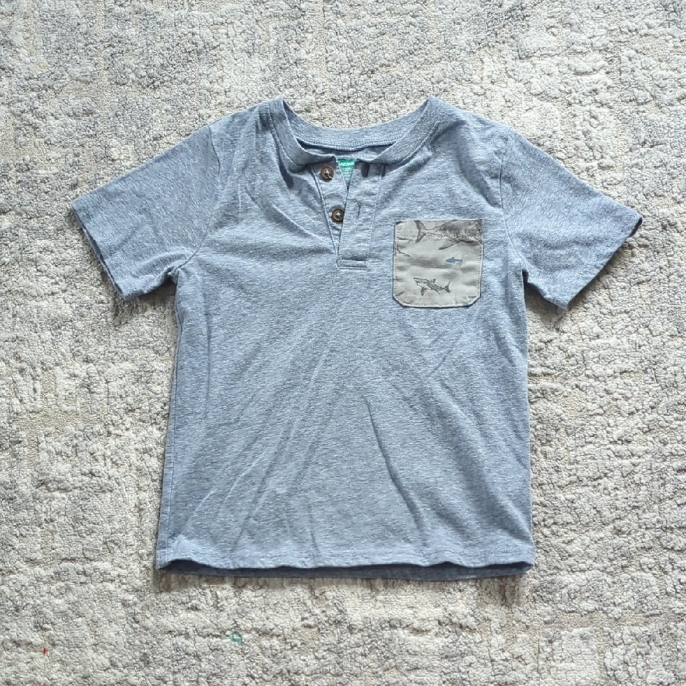Garanimals Heather Gray/Blue Polo Size 4T